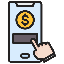 aplicación de banca móvil icono