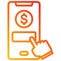 aplicación de banca móvil icono