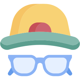 kapelusz i okulary ikona