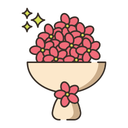 Hand bouquet icon