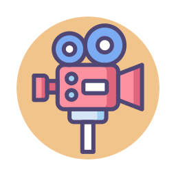 Professional movie camera icon