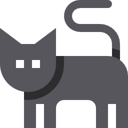 czarny kot ikona