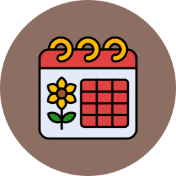 calendario de primavera icono