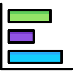 grafico a barre orizzontale icona