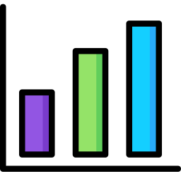 gráfico de barras verticales icono