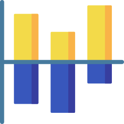 gráfico de barras verticales icono