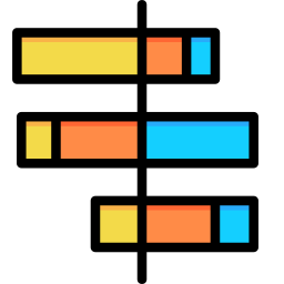 gráfico de barras horizontales icono