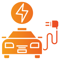 Electric taxi icon