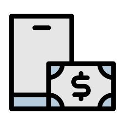 dinero móvil icono