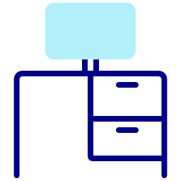 escritorio de oficina icono