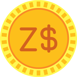 Zimbabwe dollar coin icon
