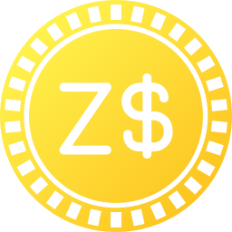 moneda de dólar de zimbabue icono