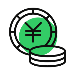 moneda de yen icono