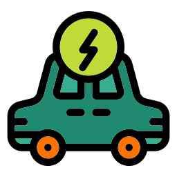 Electric car charging icon