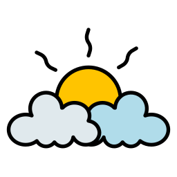chmury i słońce ikona