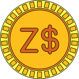 moneda de dólar de zimbabue icono