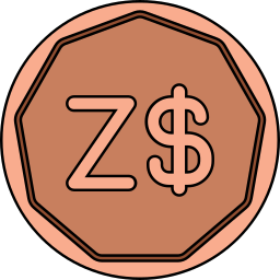 Монета доллар Зимбабве иконка