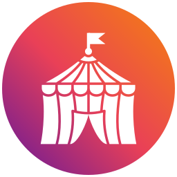 Circus tent icon