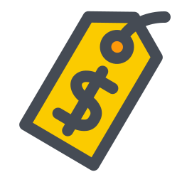 etiqueta de dinero icono