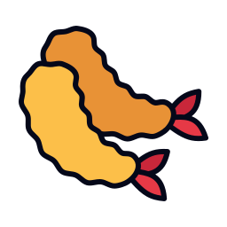 camarón frito icono