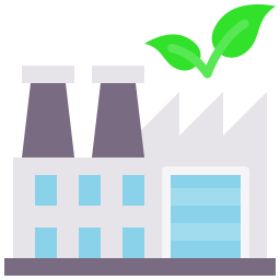 Green factory icon