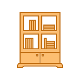 estantes de libros icono