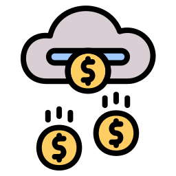 dinero en la nube icono