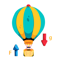 Hot balloon icon