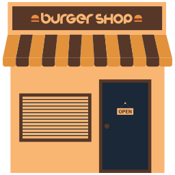 tienda de hamburguesas icono