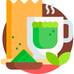 café con leche matcha icono