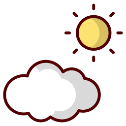 nuvens e sol Ícone