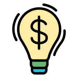 Bulb dollar icon
