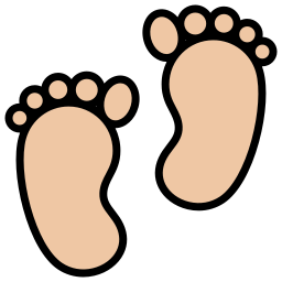 piedi del bambino icona