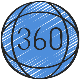 vídeo 360 icono