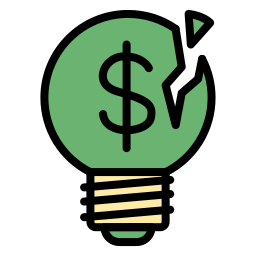 Lightbulb dollar icon