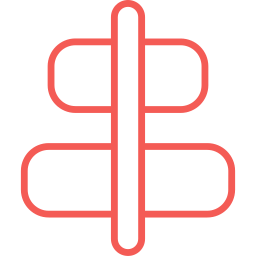 alineación horizontal icono