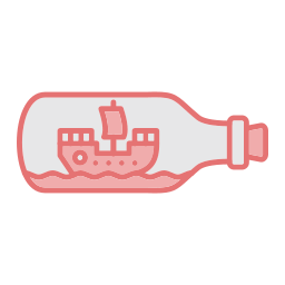 nave in bottiglia icona