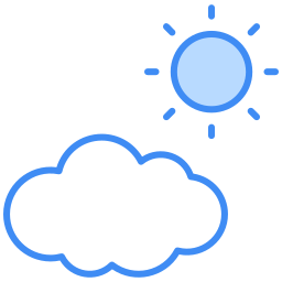 Clouds and sun icon