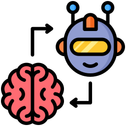 cerebro robótico icono