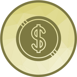 moneda de dolar icono