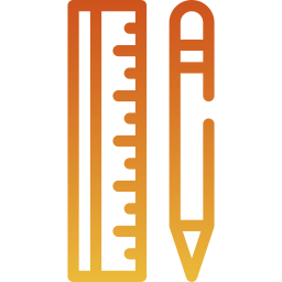righello e matita icona
