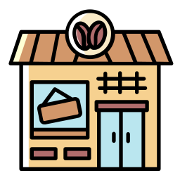 tienda de cafe icono