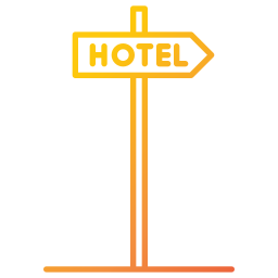 cartel de hotel icono