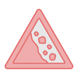 Falling rocks icon