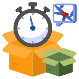 el tiempo de entrega icono