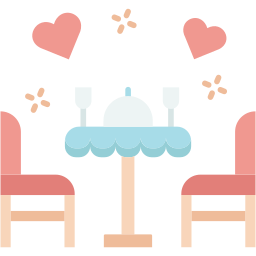 cena romántica icono