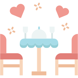 Romantic dinner icon