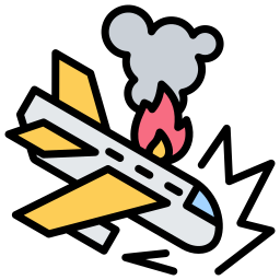 Airplane accident icon