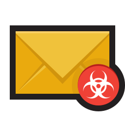 correo electrónico malicioso icono