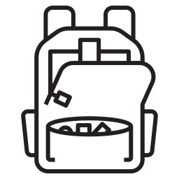 mochila escolar icono